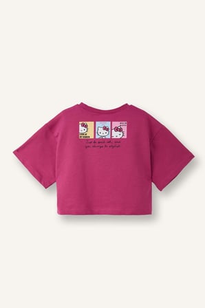DeFacto %100 Pamuk Hello Kitty Oversıze Tişört Kız Bebek H0674A526SMPN73