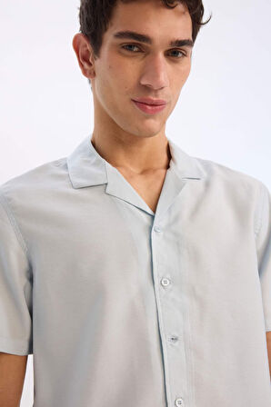 Modern Fit Yazlık Polo Yaka Basic Düz Kısa Kollu Gömlek