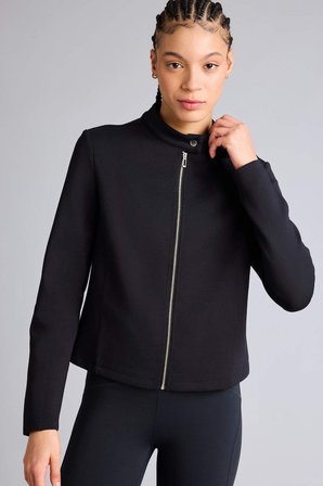 DeFacto Standart Fıt Dik Yaka Skuba Dalgıç Kumaş Fermuarlı Sweatshirt G1172AX26SPBK81