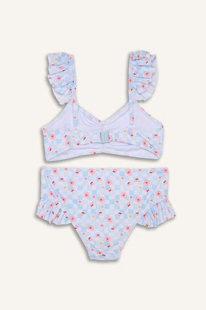 DeFacto 2'li Çiçekli Turkuaz Bikini Kız Çocuk G7400A826HSTR487