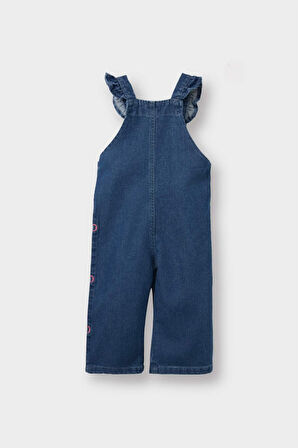 Kız Bebek Nakışlı Jean Tulum