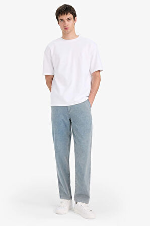 Wide Leg Geniş Paça Jean Kar Yıkamalı Pantolon