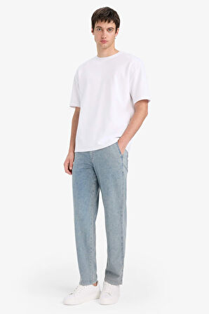 Wide Leg Geniş Paça Jean Kar Yıkamalı Pantolon