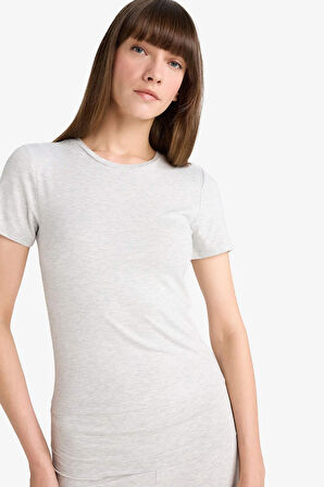 Bedene Oturan Kısa Kollu Tişört-Fall in Love Loungewear