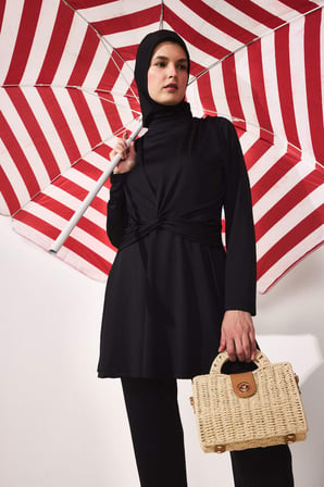 DeFacto Regular Fıt 5'li Siyah Burkini Mayo G7445AX26HSBK27