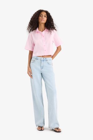 DeFacto Regular Fit Poplin Kısa Kollu Gömlek F8580AX25SMPN205