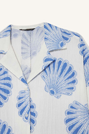 Regular Fit Ceket Yaka Müslin Kısa Kollu Gömlek