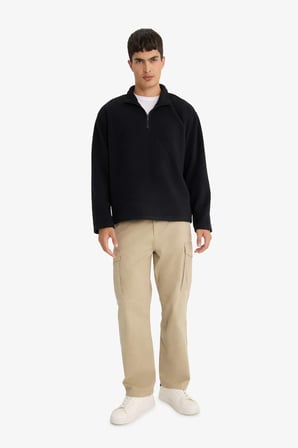 DeFacto Yumuşak Tuşe Polar Sweatshirt F0448AX25AUBK81