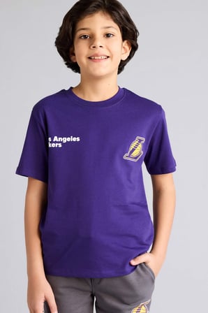 DeFacto %100 Pamuk NBA Los Angeles Lakers New Regular Fıt Bisiklet Yaka Kısa Kollu Tişört Erkek Çocuk G7613A826SMPR299