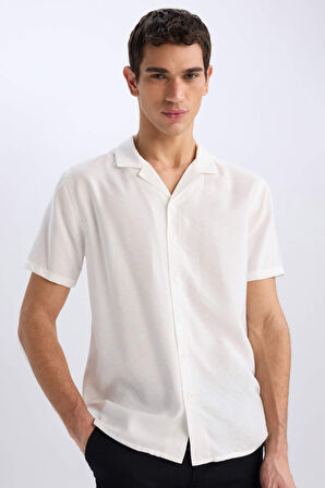 Modern Fit Yazlık Polo Yaka Basic Düz Kısa Kollu Gömlek