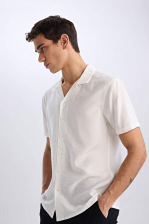 Modern Fit Yazlık Polo Yaka Basic Düz Kısa Kollu Gömlek