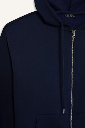 Oversize Geniş Kalıp Kapüşonlu Fermuarlı Sweatshirt