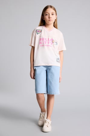 DeFacto Hello Kitty Oversıze Tişört Kız Çocuk G8195A826SMPN344