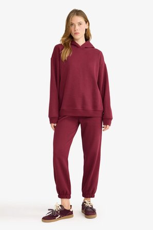 DeFacto Relax Fit Kapüşonlu Basıc Kalın Sweatshirt D9935AX25WNBR115