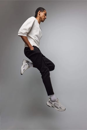 Defacto S3309AZBK81 Siyah Slim Fit Sporcu İnce Jogger Eşofman Altı Dar Kesim Fermuarlı Basic Standart Paça