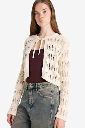 Slim Fit Dar Kesim Bisiklet Yaka Hırka