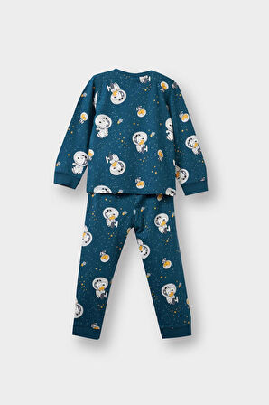 Erkek Bebek Snoopy Pijama Takımı Uzun Kollu Penye Üst Uzun Alt
