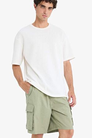 Kargo Fit Gabardin Bermuda Şort