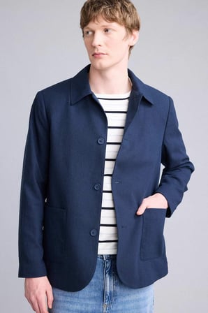 DeFacto Regular Fıt Polo Yaka Yarım Astar Blazer Ceket G7591AX26SMNV146