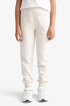 Kız Çocuk Standart Fit Basic Düz Beli Lastikli Jogger Eşofman Altı