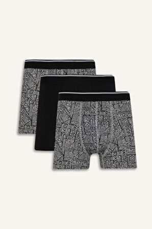 Regular Fit Baskılı 3'lü Boxer