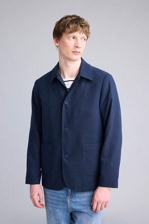 DeFacto Regular Fıt Polo Yaka Yarım Astar Blazer Ceket G7591AX26SMNV146