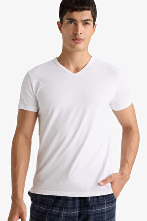 Slim Fit Dar Kesim V Yaka Üst
