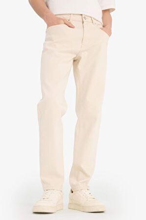 Slim Tapered Fit Dar Paça Jean Pantolon