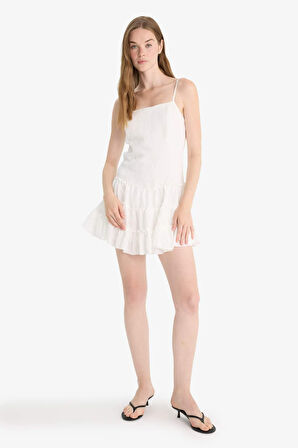 Regular Fit Askılı Modal Askılı Mini Elbise