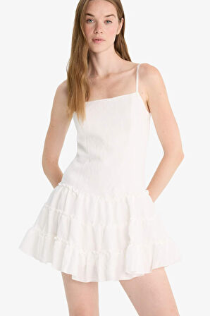 Regular Fit Askılı Modal Askılı Mini Elbise