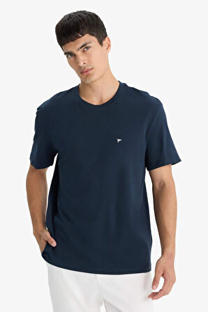 Bisiklet Yaka Pike Kısa Kollu Tişört