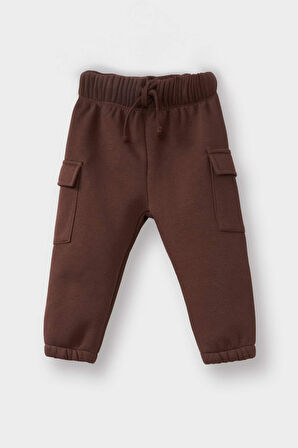 Erkek Bebek 2'li Takım Baskılı Yarım Fermuarlı Sweatshirt Eşofman Altı