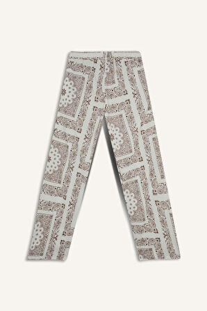 Regular Fit Şal Desenli Plaj Pantolonu-Fall in Love