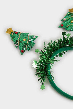 Kadın Yılbaşı Çam Ağaçı Temalı Taç