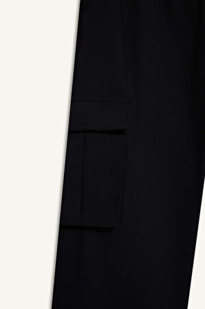 DeFactoFit Standart Fit Kargo Cepli Standart Paça Dokuma Sporcu Jogger