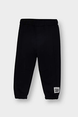 Erkek Bebek Etiket Baskılı Beli Lastikli 2'li Eşofman Altı