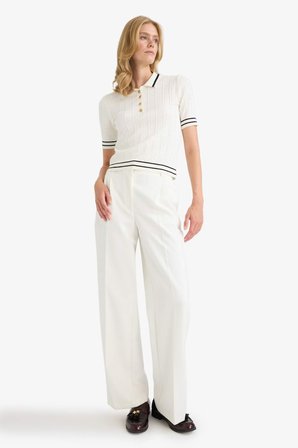 DeFacto Regular Fit Polo Yaka Kısa Kollu Triko Kazak D9007AX25AUER105
