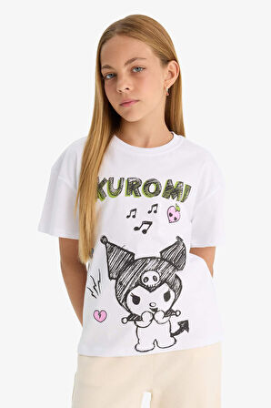 Kız Çocuk Hello Kitty Relax Fit Kısa Kollu Tişört
