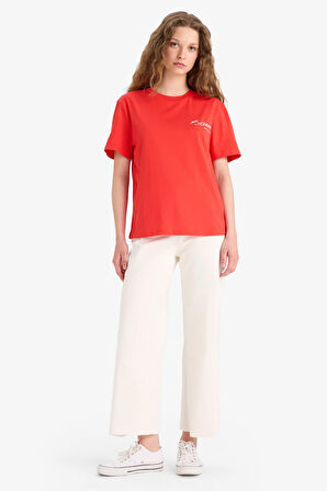 DeFacto Regular Fit Bisiklet Yaka Atatürk Baskılı Kısa Kollu Tişört F6033AX25SMRD1