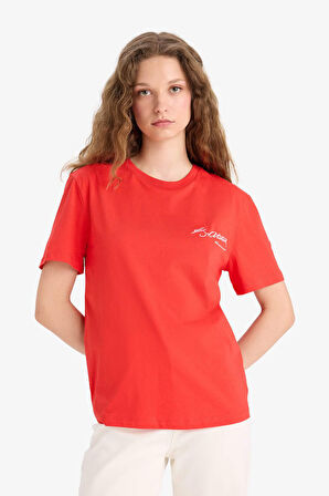 DeFacto Regular Fit Bisiklet Yaka Atatürk Baskılı Kısa Kollu Tişört F6033AX25SMRD1