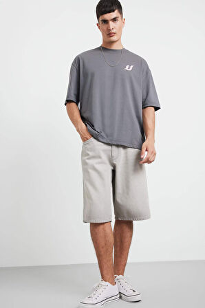 Baggy Fit Jean Bermuda Şort