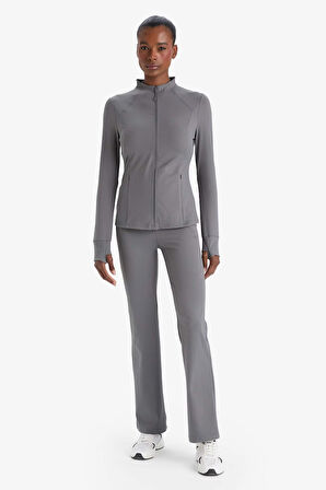 DeFactoFit Slim Fit Dar Kesim Dik Yaka Hırka