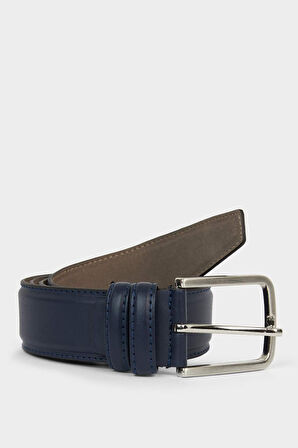 Erkek Dikdörtgen Toka Suni Deri Klasik Kemer