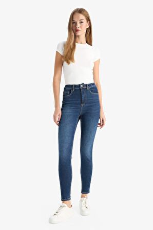Skinny Fit Yüksek Bel Bilek Boy Jean Pantolon