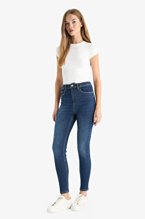 Skinny Fit Yüksek Bel Bilek Boy Jean Pantolon