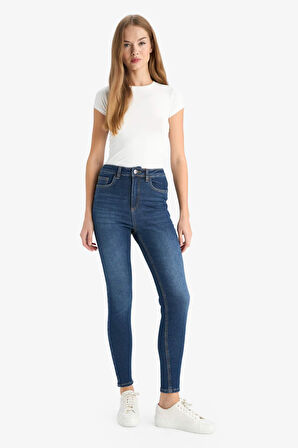 Skinny Fit Yüksek Bel Bilek Boy Jean Pantolon