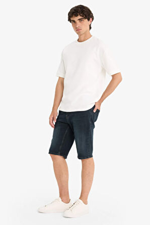 Slim Fit Dar Kesim Jean Bermuda