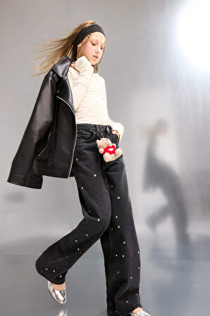 Kız Çocuk Wide Leg Geniş Paça Jean Pantolon