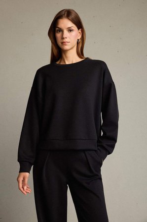 DeFacto Bisiklet Yaka Modal Sweatshirt G2913AX25AUBK81