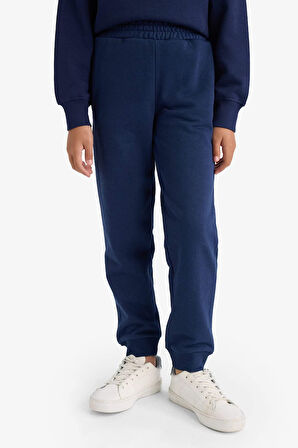 Kız Çocuk Standart Fit Basic Düz Beli Lastikli Jogger Eşofman Altı